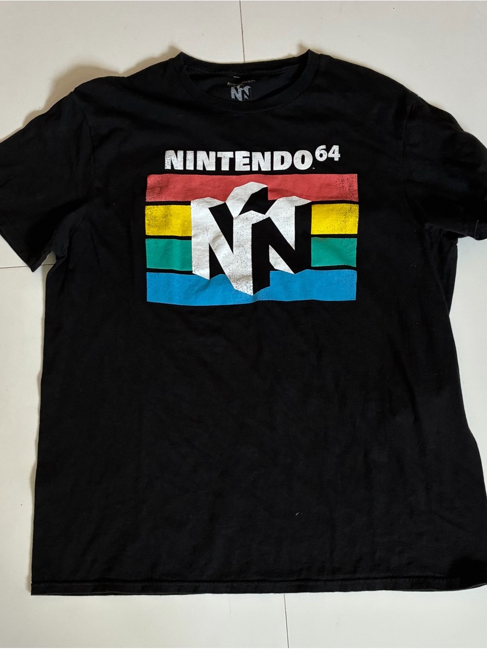 Nintendo 64 N64 Black Retro Gaming Graphic T-Shirt Men’s Large